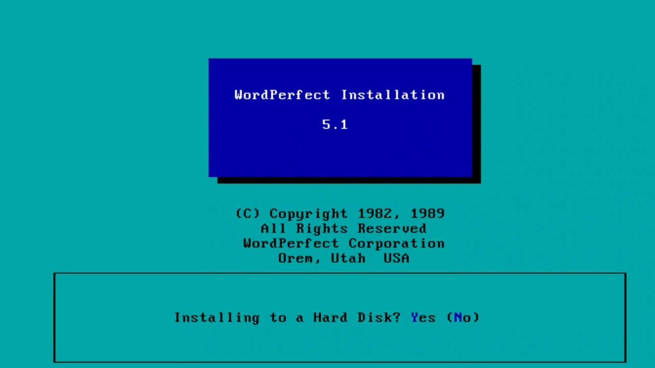 WordPerfect 5.1... aquella pantalla de fondo azul...