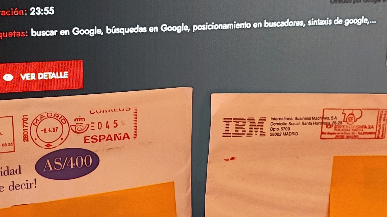 Abriendo por primera vez unas cartas de IBM de abril de 1997