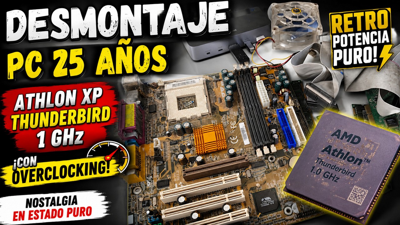 Desmontando el interior de un ordenador AMD  de 25 años con overclocking