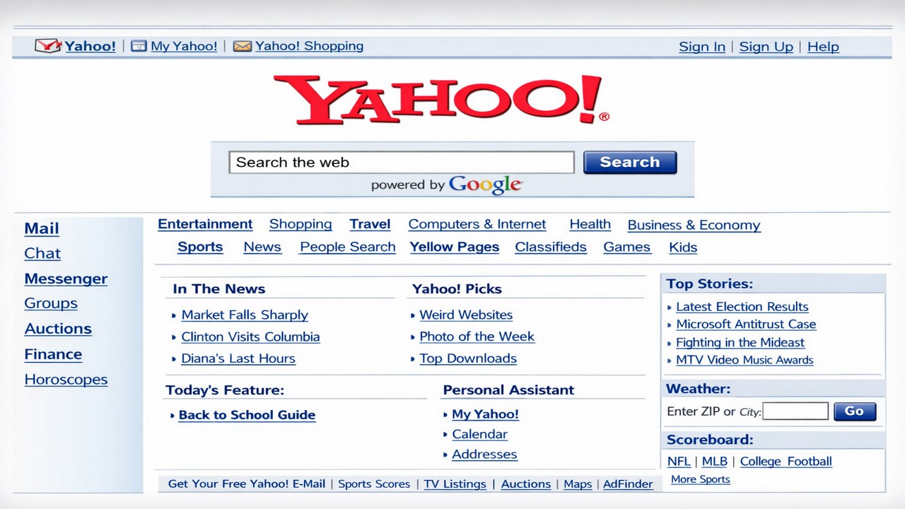 Portales, buscadores, y correo web: Mi Internet entre 1995 y 1999
